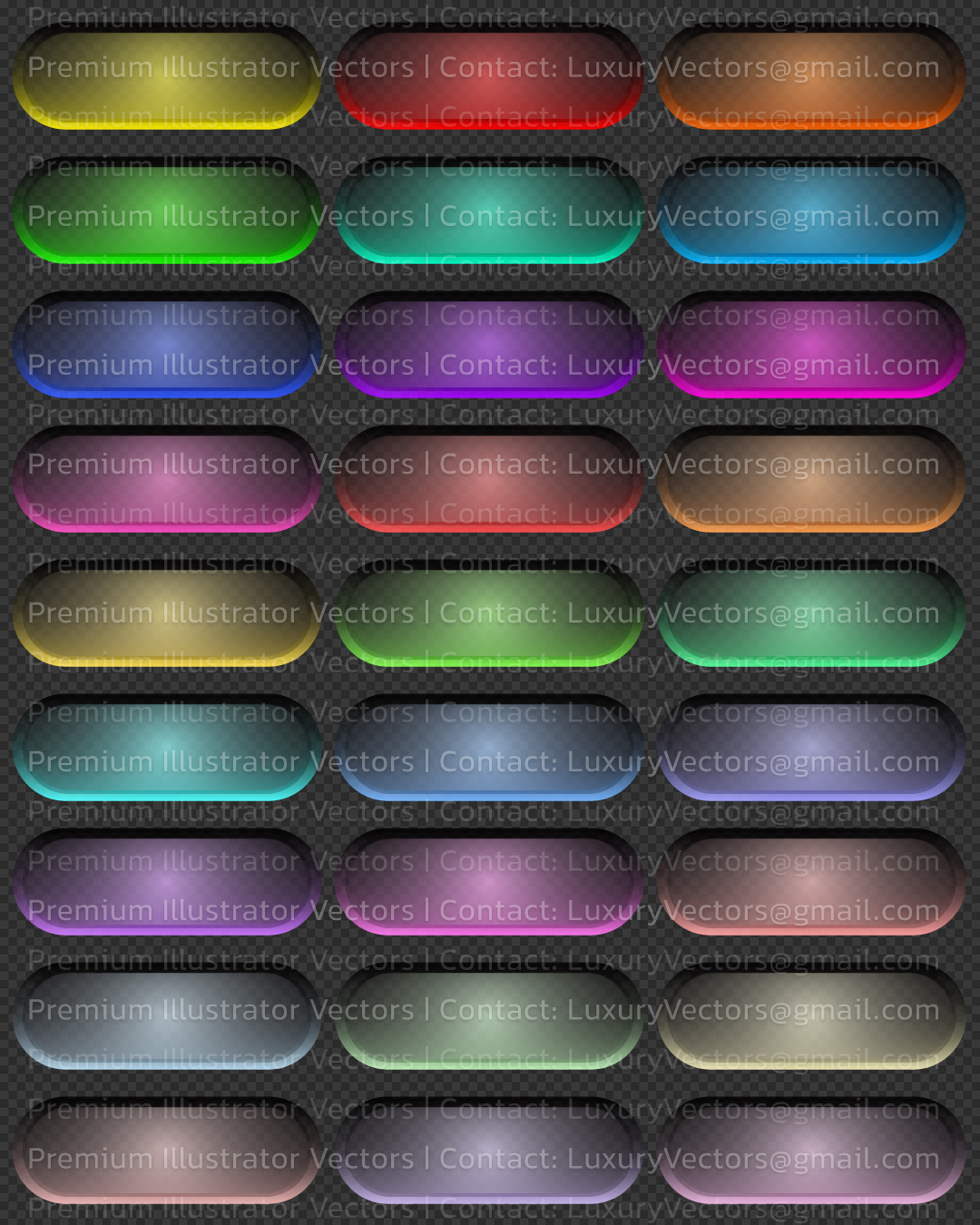 دکمه های گرافیکی خوشگل جذاب باحال خفن beautiful gaming buttons color set ست رنگی