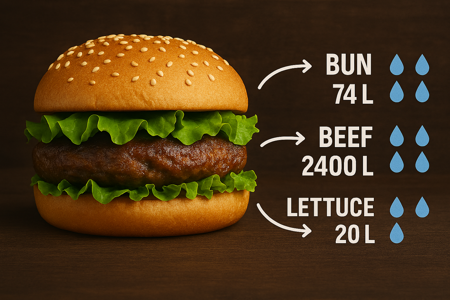 آب مجازی همبرگر - ۱۵۰۰۰ لیتر آب برای تولید یک کیلو گوشت