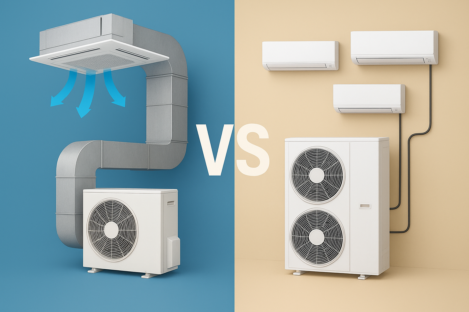 داکت اسپلیت یا سیستم VRF؛ کدام سیستم تهویه مناسب‌تر است؟
