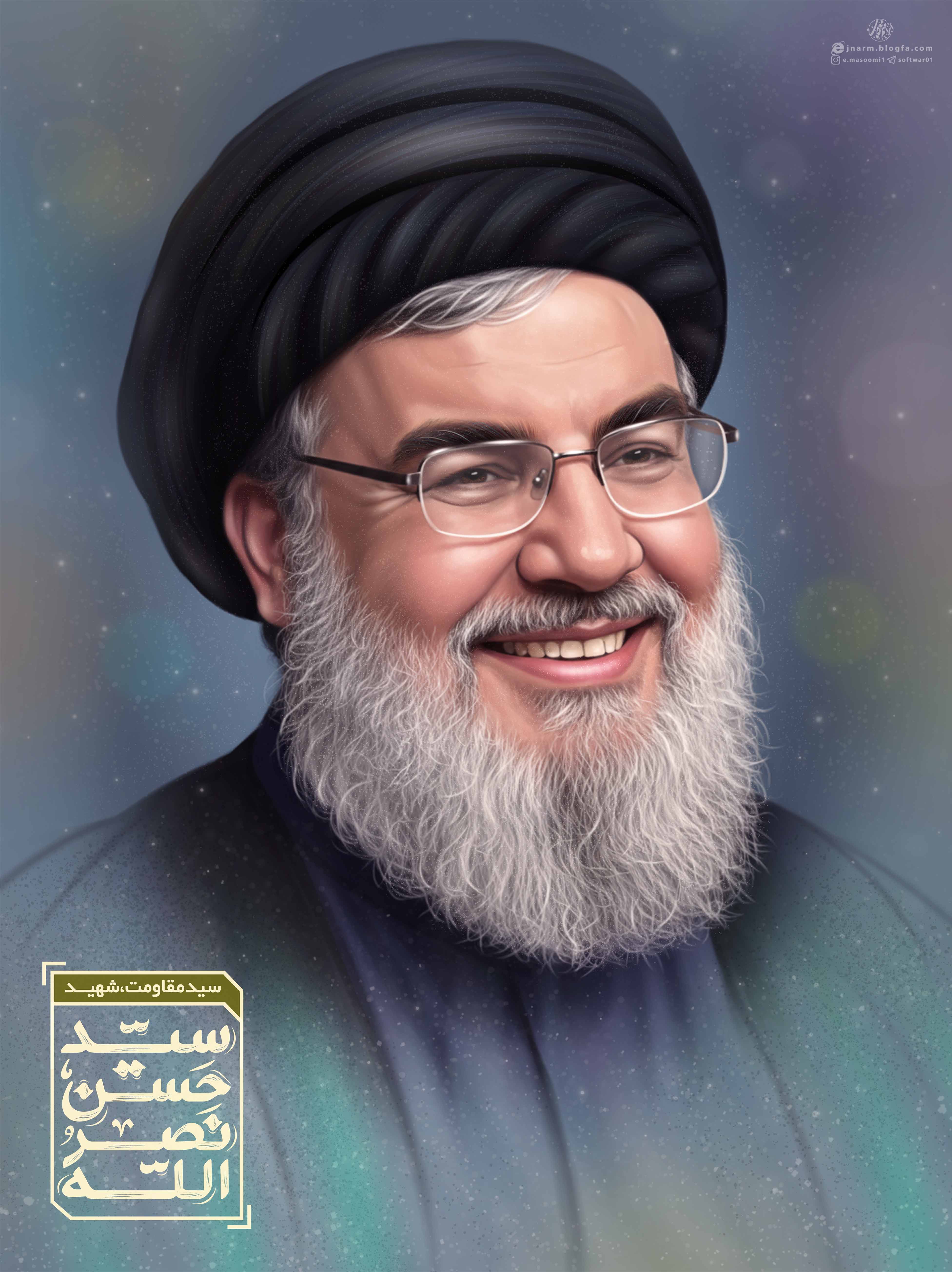 نقاشی دیجیتال سید حسن نصرالله 
