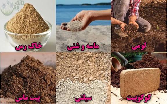 انواع خاک لومی، کوکوپیت، پیت ماس، سلیتی و غیره