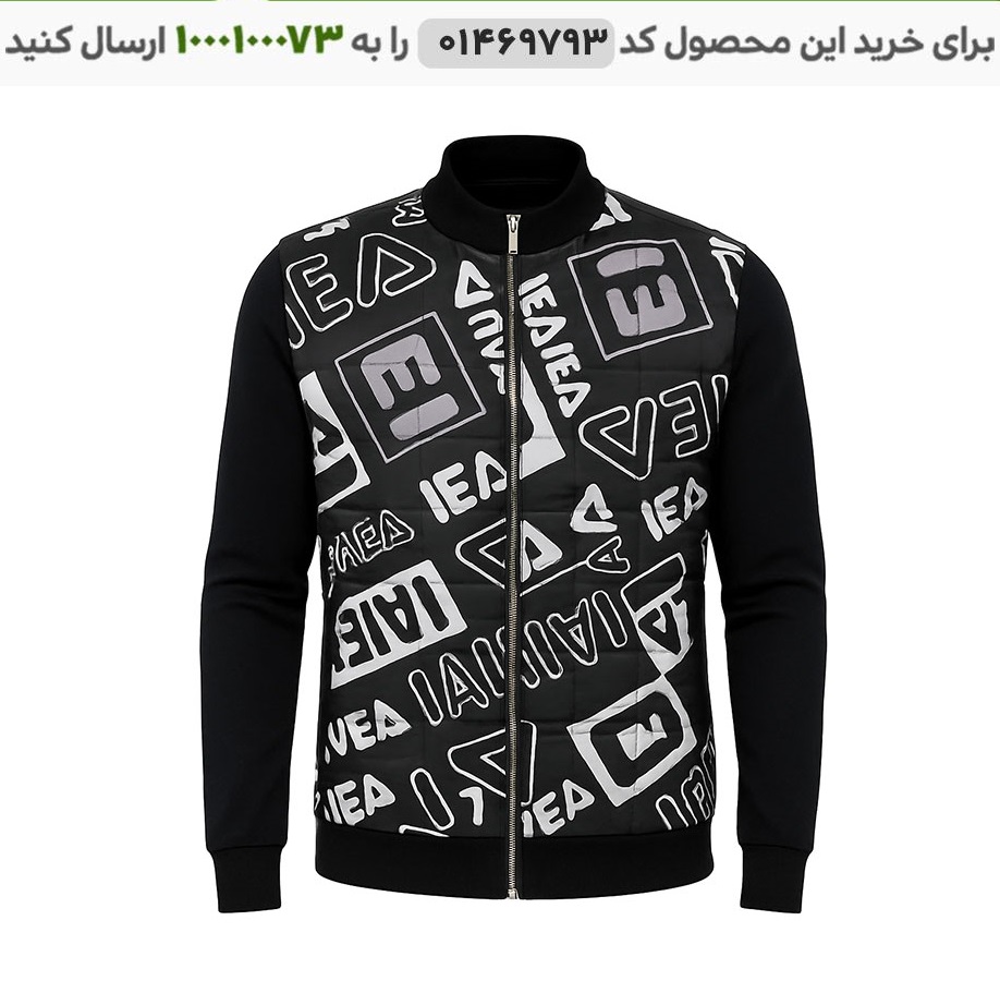 کاپشن مردانه لاینس رنگ مشکی و سفید کاپشن مردانه مدل leyanes کد 6392
