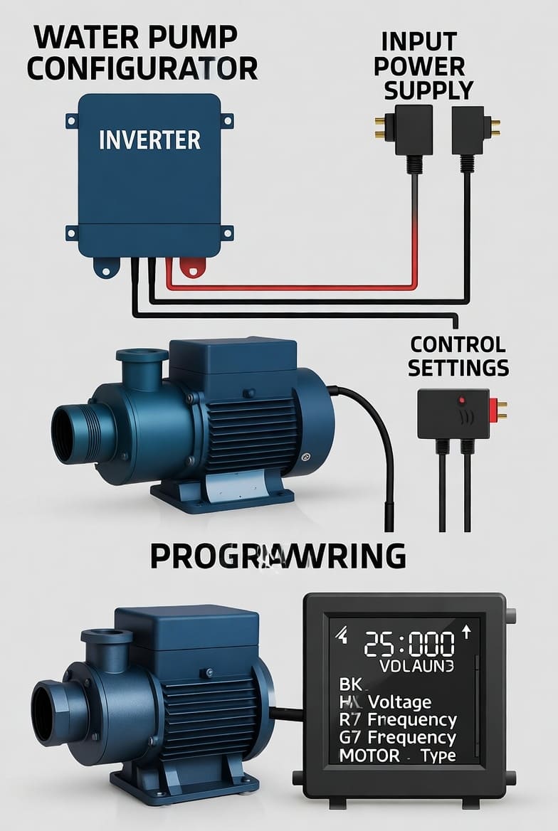 راه‌اندازی یک پمپ آب با اینورتر: سیم‌کشی تا تنظیم منحنی پمپ