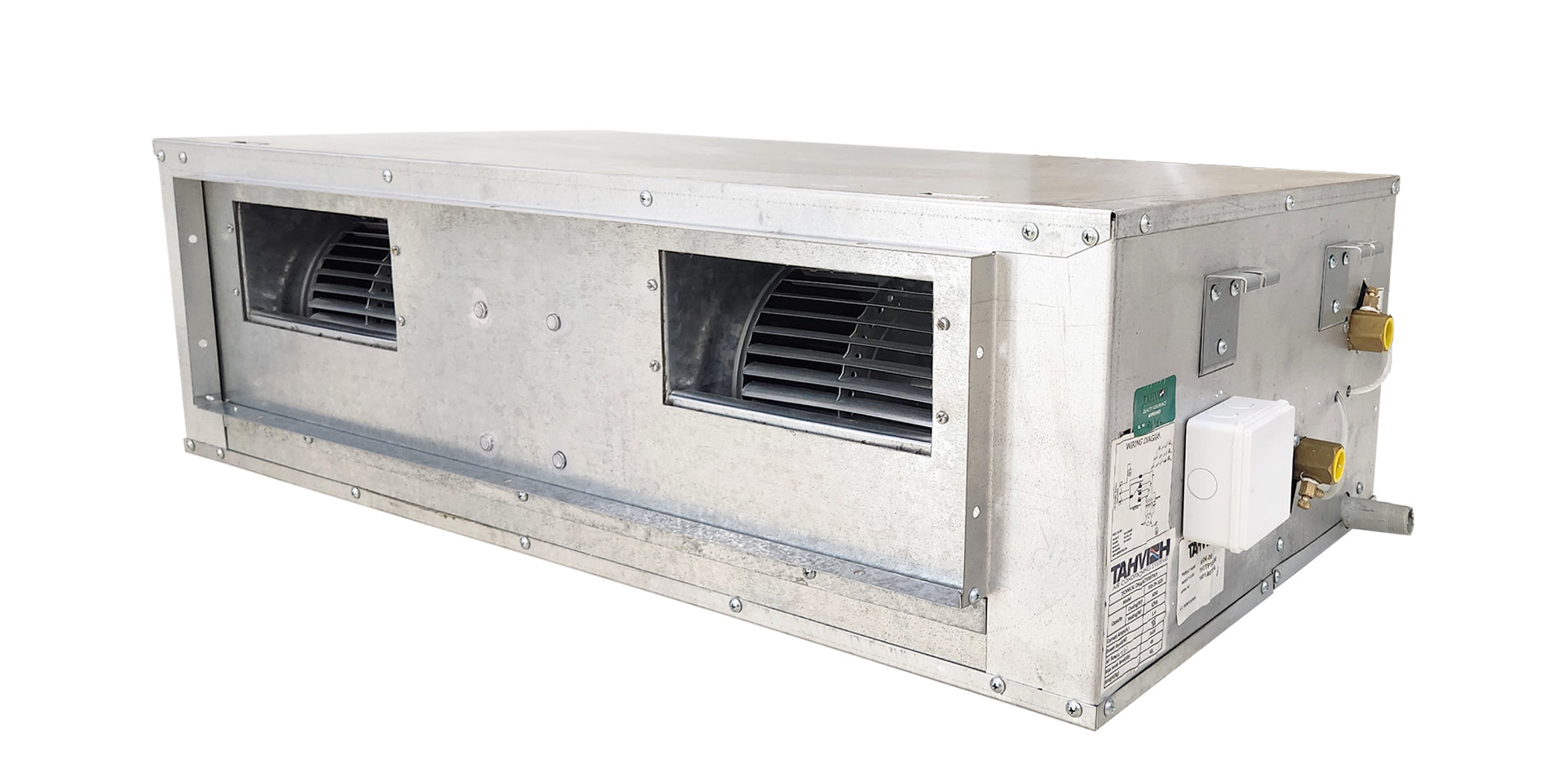 ابعاد فن کویل کانالی چقدر است؟