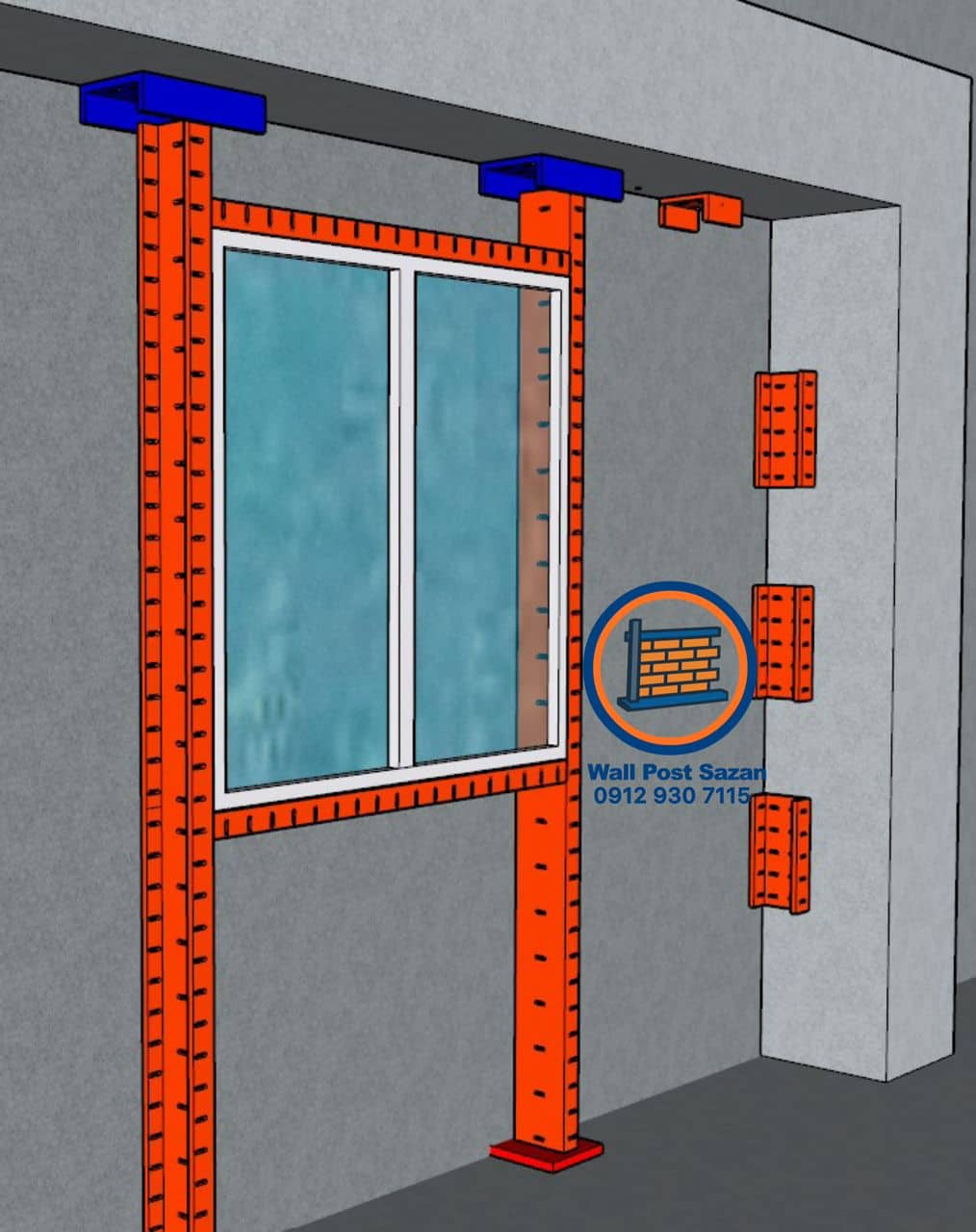والپست فریم پنجره