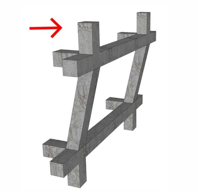 حرکت روبه بیرون قاب سازه ایی (جهت اجرا والپست) 