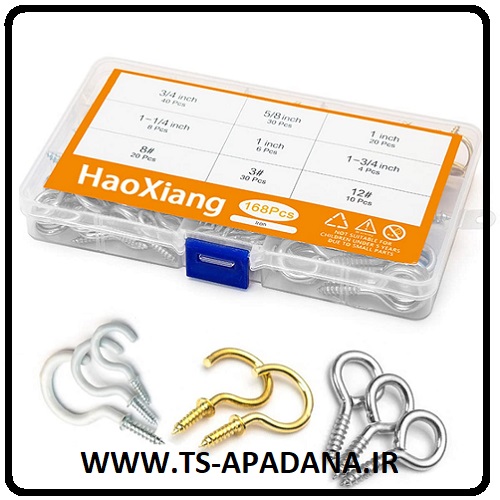 قلاب سوالی شکل، قلاب علامت سوالی، پیچ قلاب سوالی، قلاب واشری سوالی، قلاب شکل سوال، قلاب پیچی سوالی