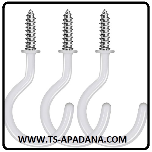 قلاب سفید، قلاب گالولنیزه سفید، قلاب آبکاری سفید، قلاب روکش سفید، قلاب پیچی سفید، قلاب سفید پیچ شو