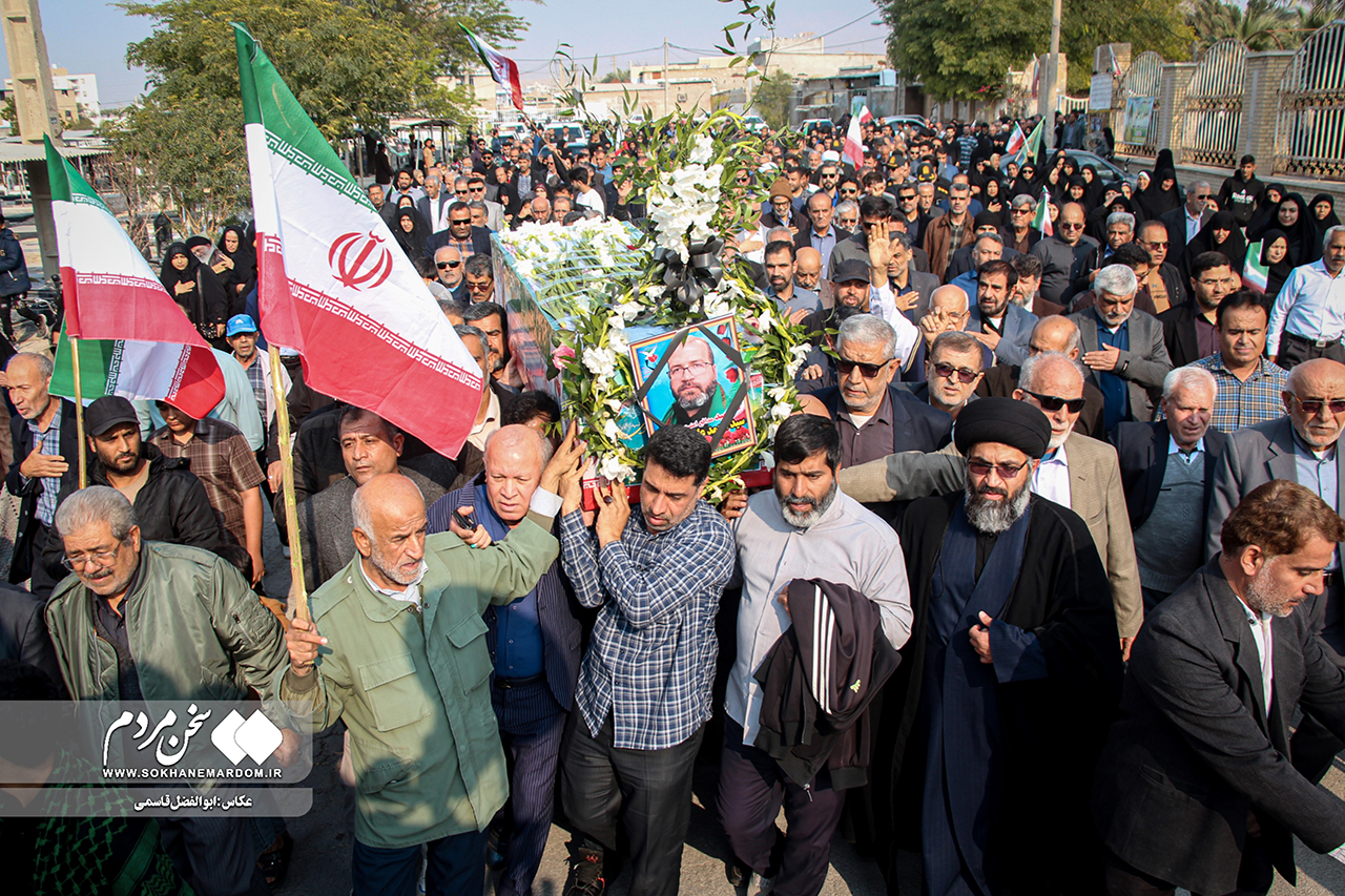 تشییع باشکوه پیکر شهید مدافع امنیت «سید محمدعلی موسوی» در دشتستان