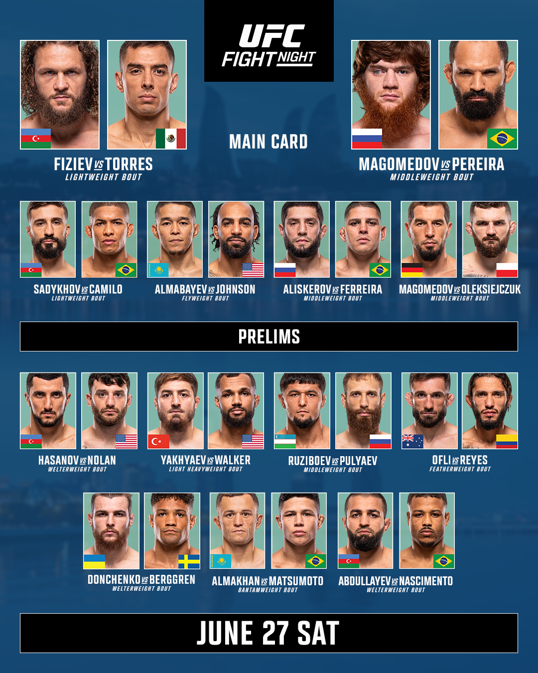 دانلود یو اف سی فایت نایت  280:   UFC Fight Night 280: Fiziev vs. Torres